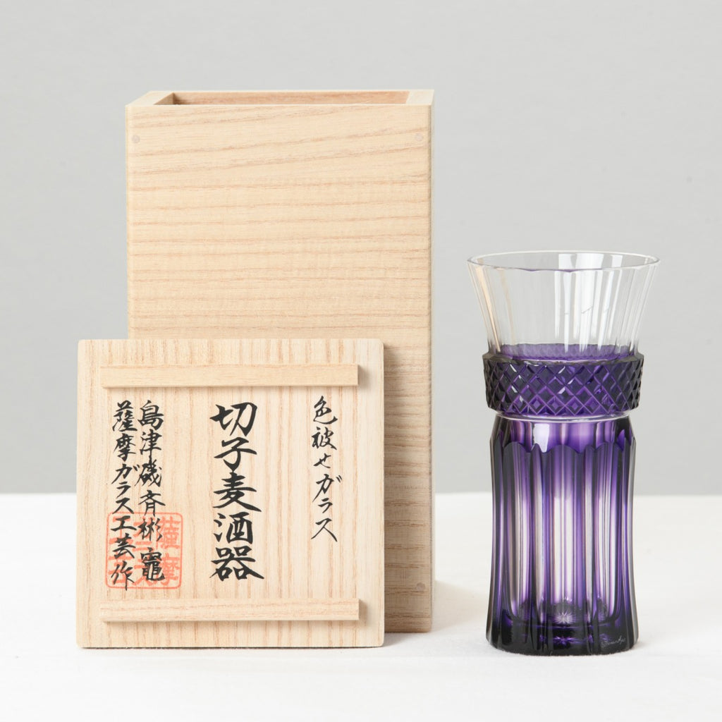 薩摩切子 麦酒器 島津紫